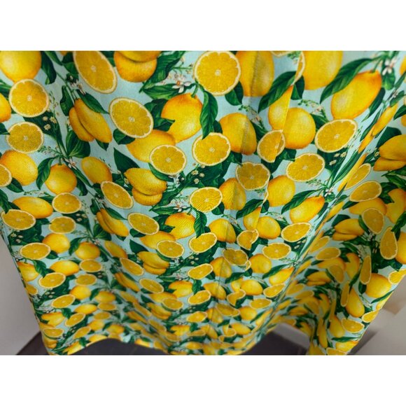 Alice + Olivia Jem Mini Shirt Dress Lemon Squeeze Print Floral Fruit Blue S - Picture 10 of 16